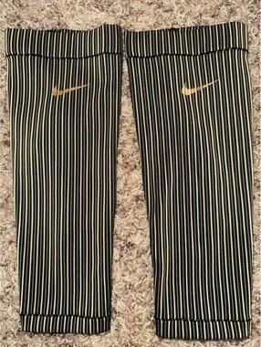 Nike Pro Elite 2022 Black/Gold Team Calf Sleeves Warmer Running Made In USA